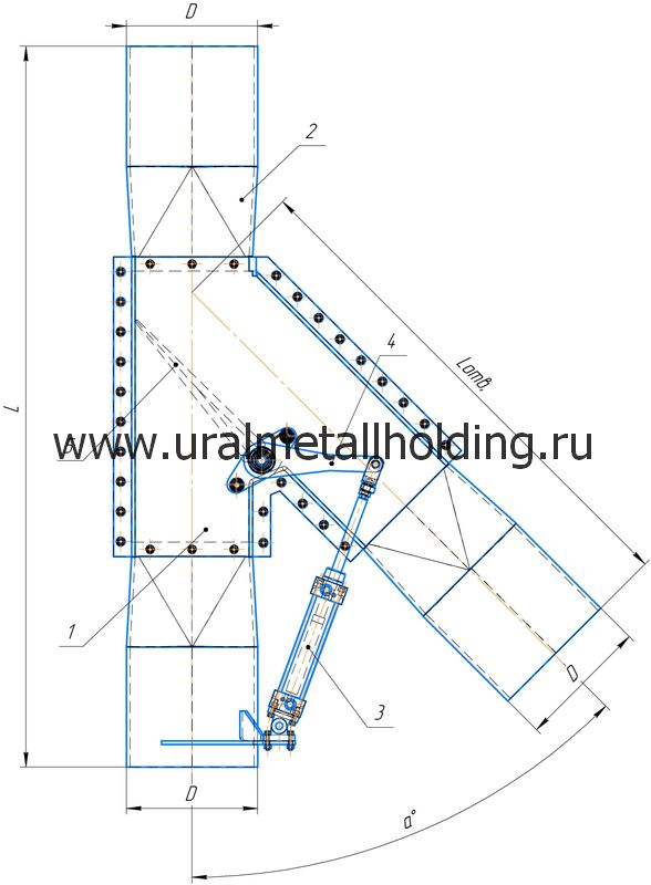 Общий вид перекидного переключателя потока